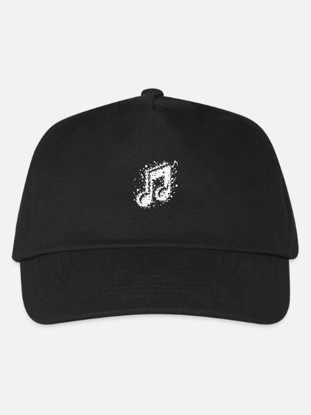 Schwingende Musik Note Splash Tattoo - Kinder Basecap - Schwarz