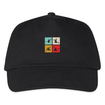 Kanupolo Canoe Polo Spieler Retro Style - Kinder Basecap - Schwarz - Vorne