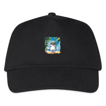 Lustiger Vogel macht Urlaub unter Palmen - Kinder Basecap - Schwarz - Vorne