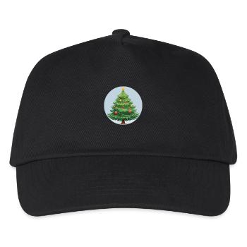 Weihnachtsbaum - Kinder Basecap - Schwarz - Vorne