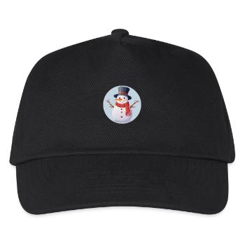 Schneemann - Kinder Basecap - Schwarz - Vorne