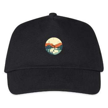 Serene Mountain and Lake Landscape - Kids’ Baseball Cap - black - Front