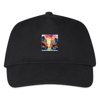 Vibrant Cityscape at Sunset - Kids’ Baseball Cap - black - Front