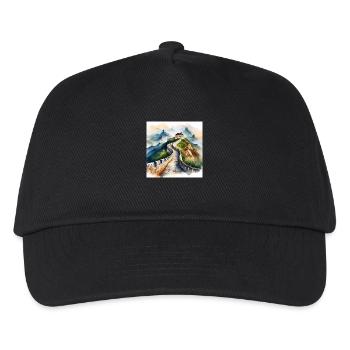 Colourful Great Wall of China Scenic Illustration - Kids’ Baseball Cap - black - Front