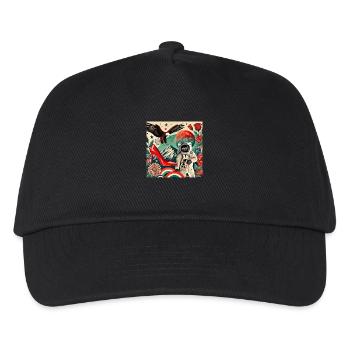 Surreales Design, Falke, Weltraum, High heels - Kinder Basecap - Schwarz - Vorne