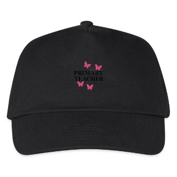 Grundschullehrer Retro gewellte Schmetterlinge - Kinder Basecap - Schwarz - Vorne