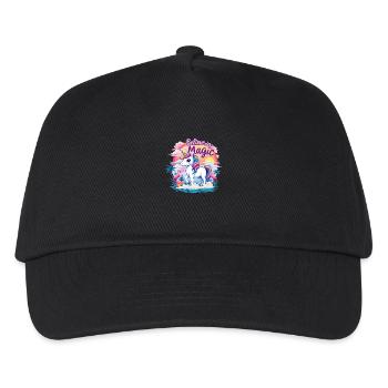 Glaube an Magic Unicorn Fantasy Adventure - Kinder Basecap - Schwarz - Vorne