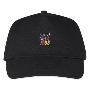 Geburtsjahr 1998 Wildblumen - Kinder Basecap - Schwarz - Vorne