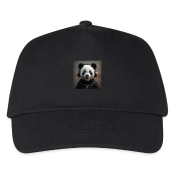 Smiling Panda listening to music - Kids’ Baseball Cap - black - Front