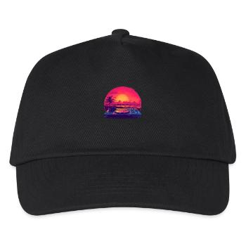 DJ on the beach - Kids’ Baseball Cap - black - Front