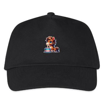 Cheval Poulain Poney Anniversaire - Casquette de baseball Enfant - noir - Devant