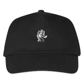 Children's Seahorse Rough Pencil Badge Sketch - Kids’ Baseball Cap - black - Front