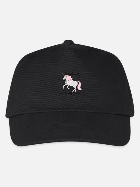 Einhorn "einfach mal märchenhaft sein..." - Kinder Basecap - Schwarz