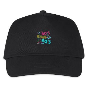 Vintage 90er Jahre Technologie Alte Gadgets TShirt - Kinder Basecap - Schwarz - Vorne