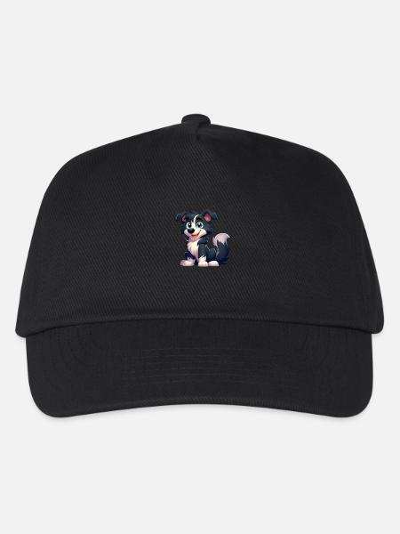 Border Collie 6 - Kinder Basecap - Schwarz
