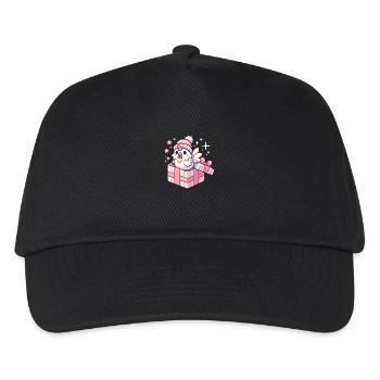 Merry Rooster in Winter Hat Gift Box - Kids’ Baseball Cap - black - Front