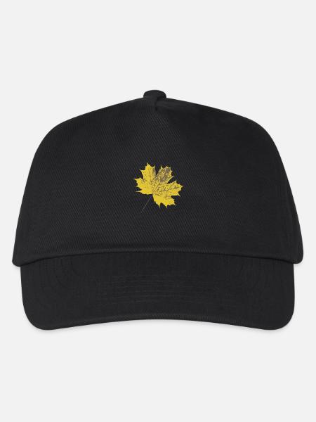 Yellow maple leaf - Kids’ Baseball Cap - black