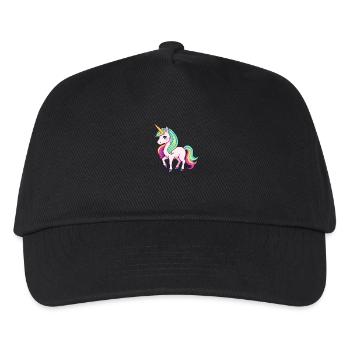 Mystique Arc-en-ciel Licorne Cheval Fantaisie - Casquette de baseball Enfant - noir - Devant