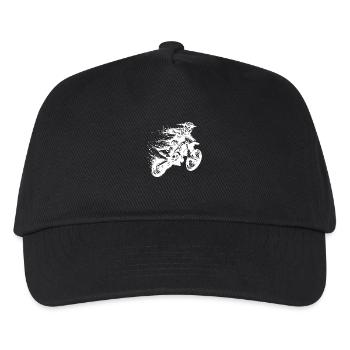 Gelände Maschine Motorsport Hobby Tattoo Style - Kinder Basecap - Schwarz - Vorne