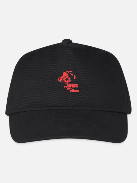 No Wifi, just Vibes - Variante rot - Kinder Basecap - Schwarz