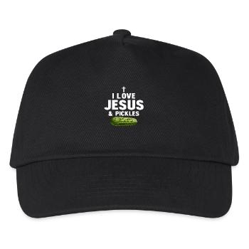 I Love Jesus & Pickles Pickle Vegan Cucumber - Kinder Basecap - Schwarz - Vorne