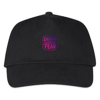 Träumen Sie ohne Angst Zitat - Kinder Basecap - Schwarz - Vorne