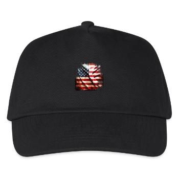 Flagge Amerika Grunge - Kinder Basecap - Schwarz - Vorne