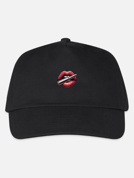 Kräftige Lippen mit Bullet-Grafikdesign - Kinder Basecap - Schwarz
