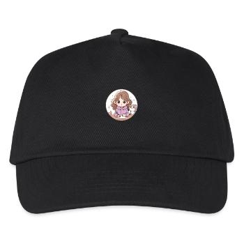 Neujahr Zero Fcks Mädchen Katze Design - Kinder Basecap - Schwarz - Vorne