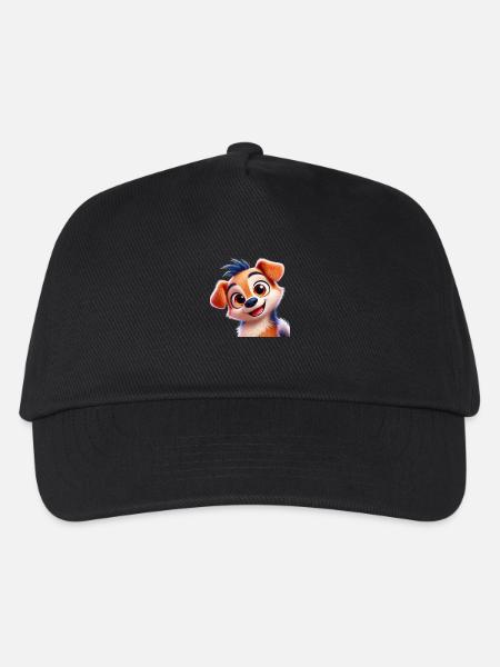 Pixar-Style Cartoon Dog - Kinder Basecap - Schwarz