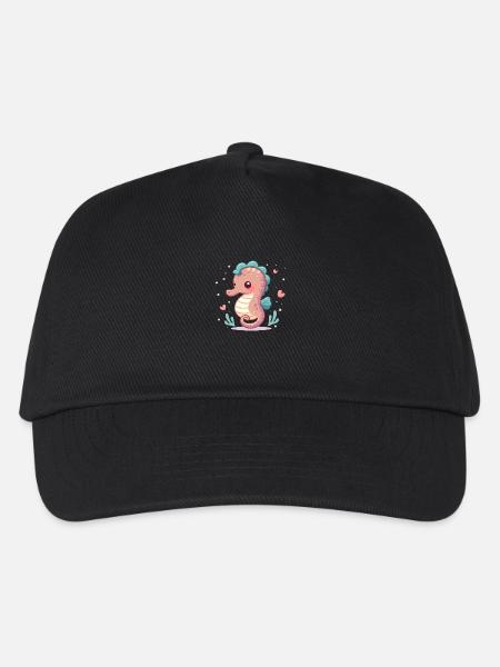 Niedliches Seepferdchen in Pastell - Kinder Basecap - Schwarz