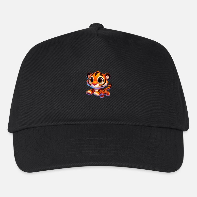 Pixar-Style Cartoon Tiger - Kinder Basecap - Schwarz