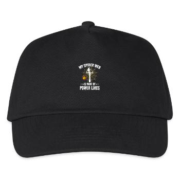 Lineman Halloween Spider Web Power Lines Spooky - Kids’ Baseball Cap - black - Front