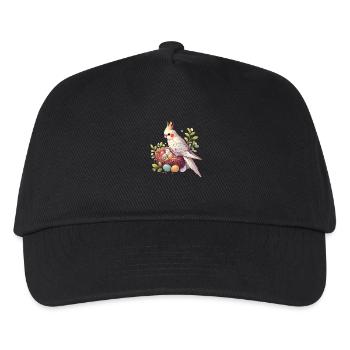 Nymphensittich-Nest mit Eiern Illustration - Kinder Basecap - Schwarz - Vorne