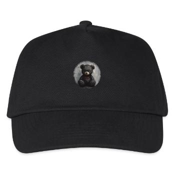 Eleganter Teddy: Stilvoll und zeitlos - Kinder Basecap - Schwarz - Vorne