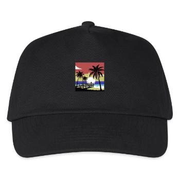 Solitary Reflection at Sunset Pier - Kids’ Baseball Cap - black - Front