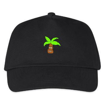 Lustige Palme Gesicht Insel Urlaub Glücklich Comic - Kinder Basecap - Schwarz - Vorne