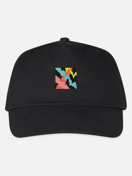 Square orange, with three patterns. - Kids’ Baseball Cap - black