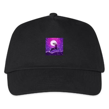 Galloping reindeer - Kids’ Baseball Cap - black - Front