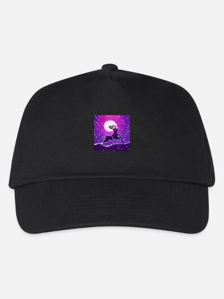 Galloping reindeer - Kids’ Baseball Cap - black