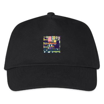 Four-necks with pattern with background in green. - Kids’ Baseball Cap - black - Front