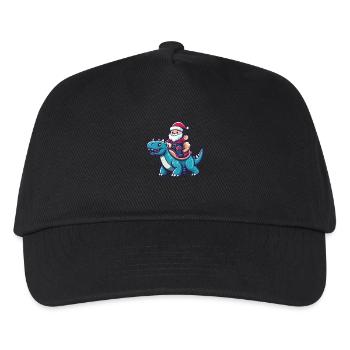Dinosaur stegosaurus Santa Claus - Kids’ Baseball Cap - black - Front