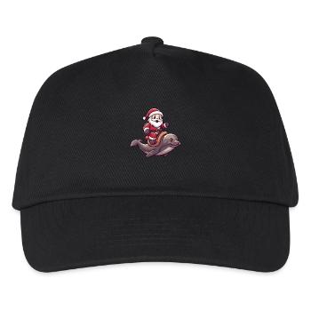 Seal Animal Santa Claus - Kids’ Baseball Cap - black - Front