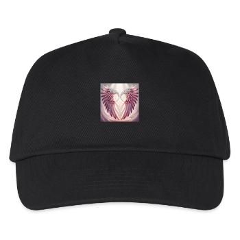 Engelsflügel Pink - Kinder Basecap - Schwarz - Vorne