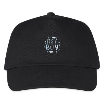 Neugeborener Junge - Entzückendes Design - Kinder Basecap - Schwarz - Vorne