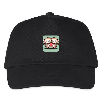 Affen mit Herz - Kinder Basecap - Schwarz - Vorne
