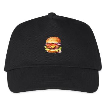 Burger Cheeseburger - Casquette de baseball Enfant - noir - Devant