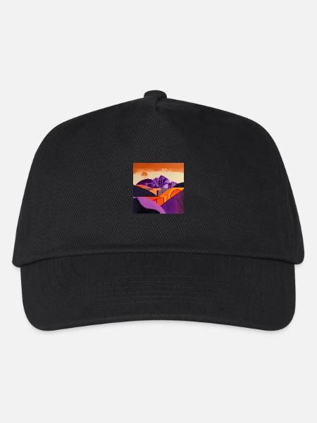 Wüste bei Sonnenuntergang - Kinder Basecap - Schwarz