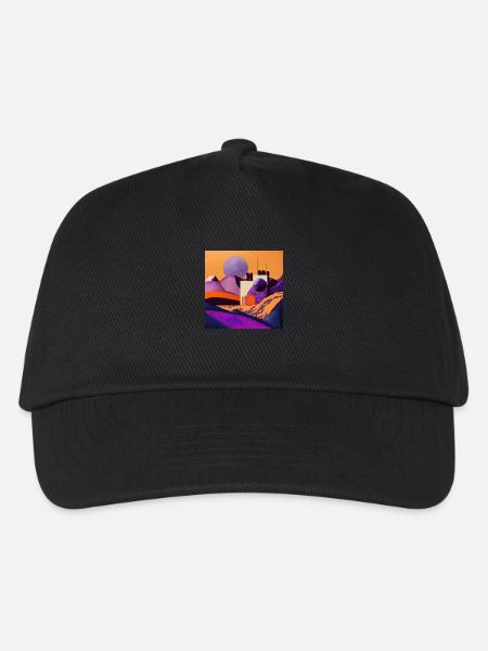 Lila Mond - Kinder Basecap - Schwarz