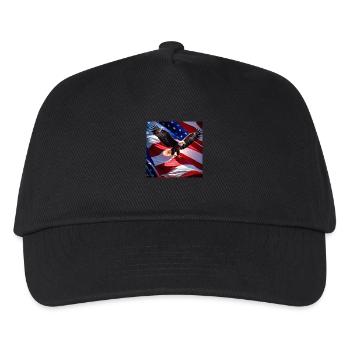 Bald eagle roams over an American - Kids’ Baseball Cap - black - Front
